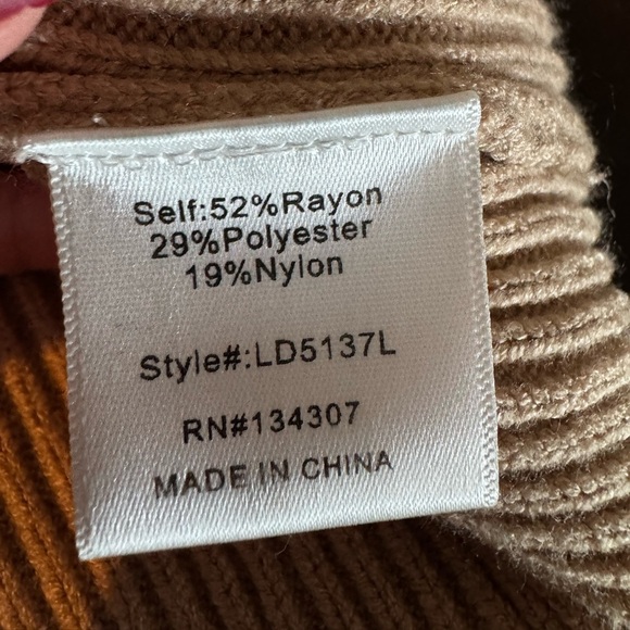 Line + Dot Latte Ottoman Ribbed Sweater Dress Small Long Sleeve Mini Chic - Picture 6 of 8